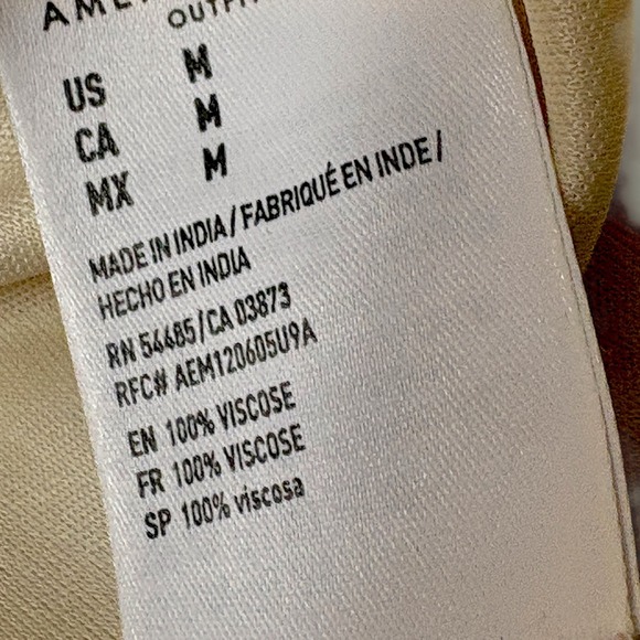 American Eagle Floral Babydoll Mini Dress Size M Butter Yellow Tiered Boho - Picture 9 of 10